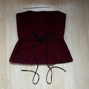 Red floral corset top